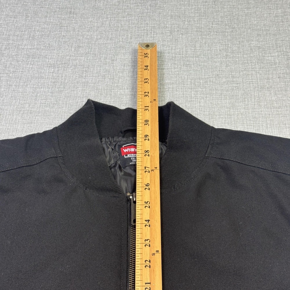 Wrangler Canvas Vest Mens 2XL Black Quilted Insulated Workwear Full Zip - Picture 5 of 7